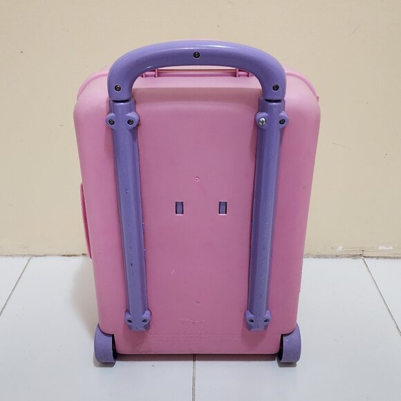 Barbie Rolling Doll Suitcase Storage Case 2001 Pull Handle Travel Trunk - Picture 5 of 8